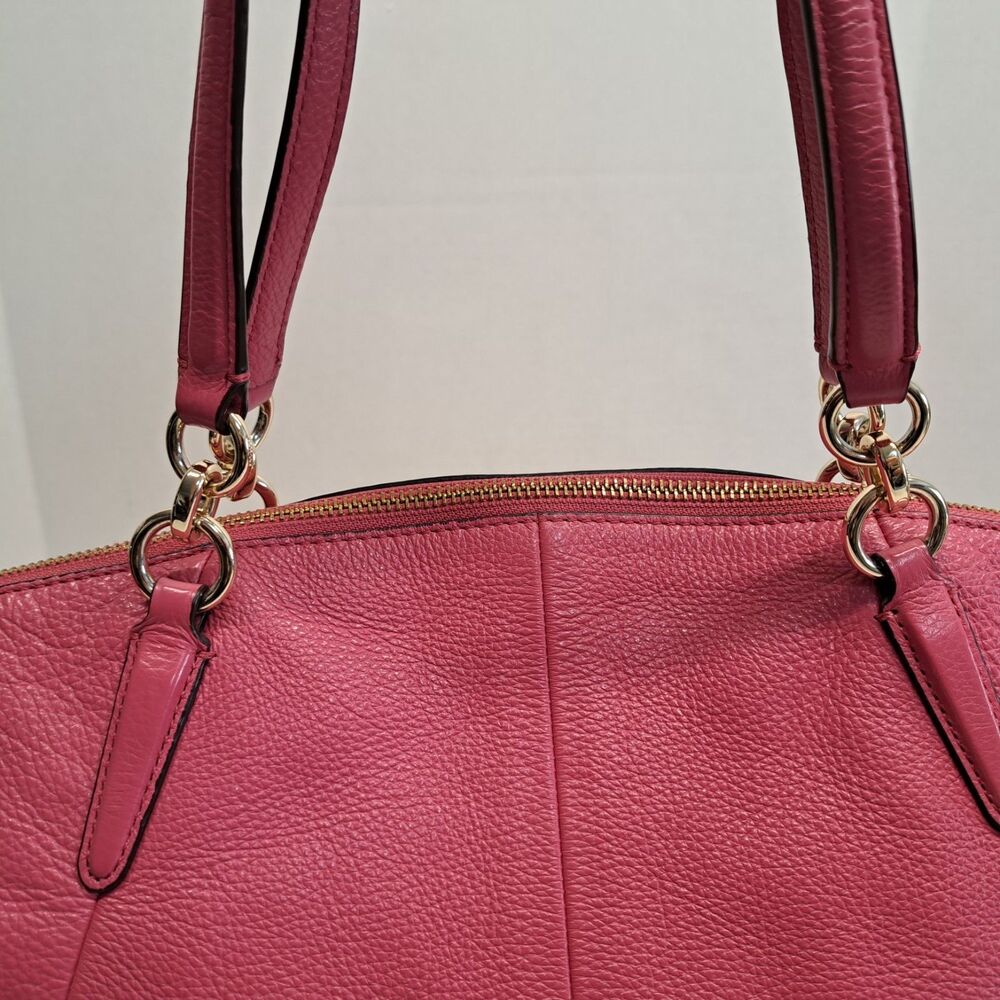 Coach Kelsey Dahlia Pink Pebbled Satchel - Picture 3 of 12